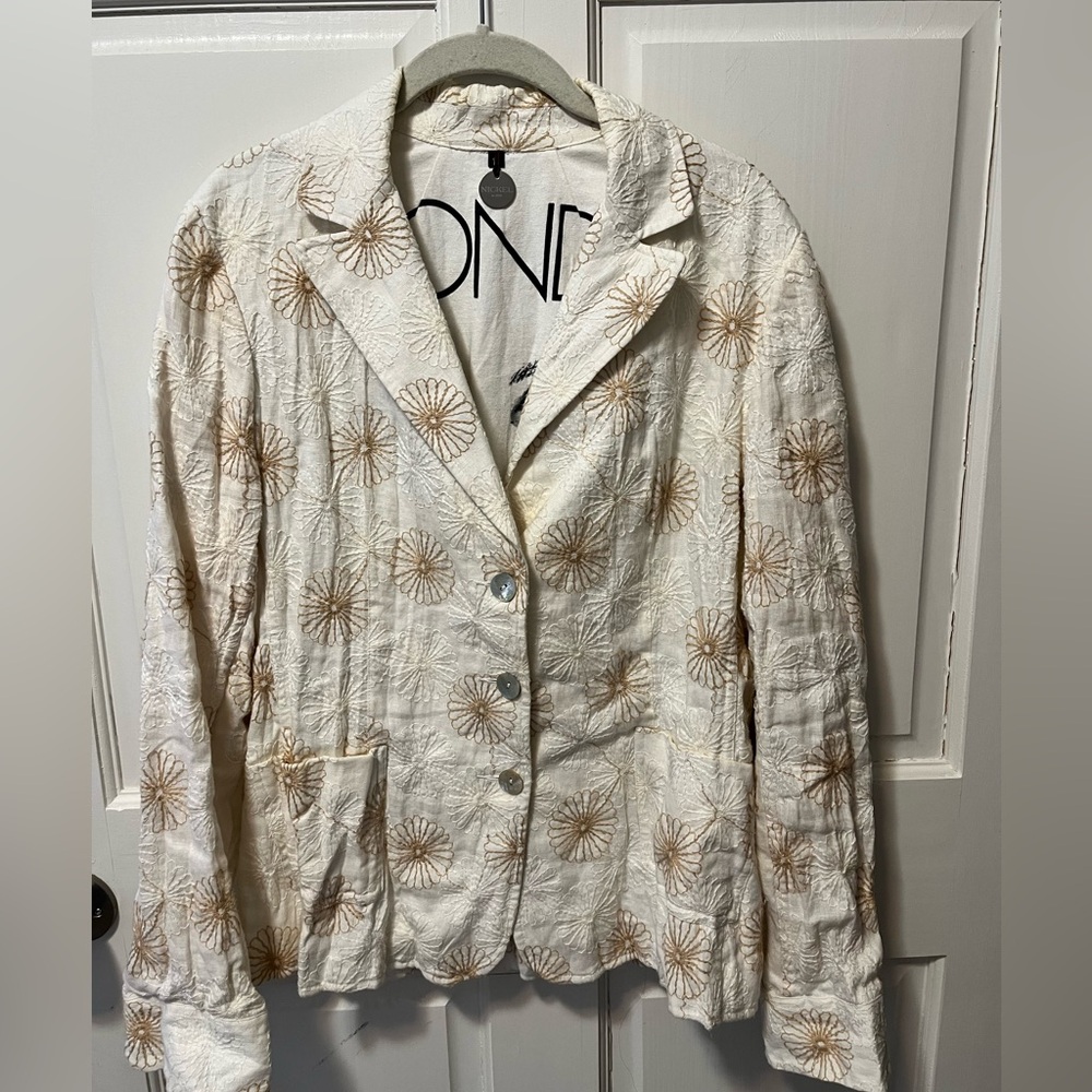Y2K Nickel flax embroidered blazer Blondie band tee vintage size 12 medium